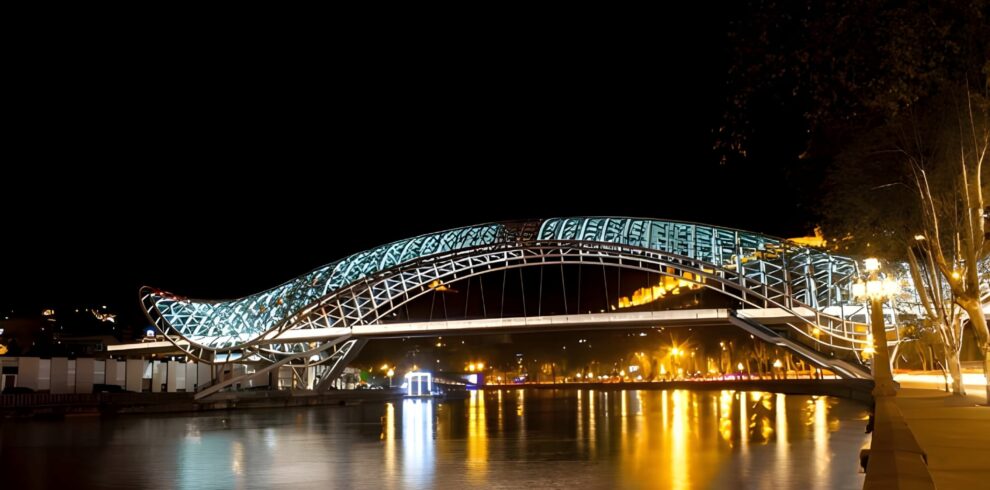 Peace Bridge Tbilisi Night View