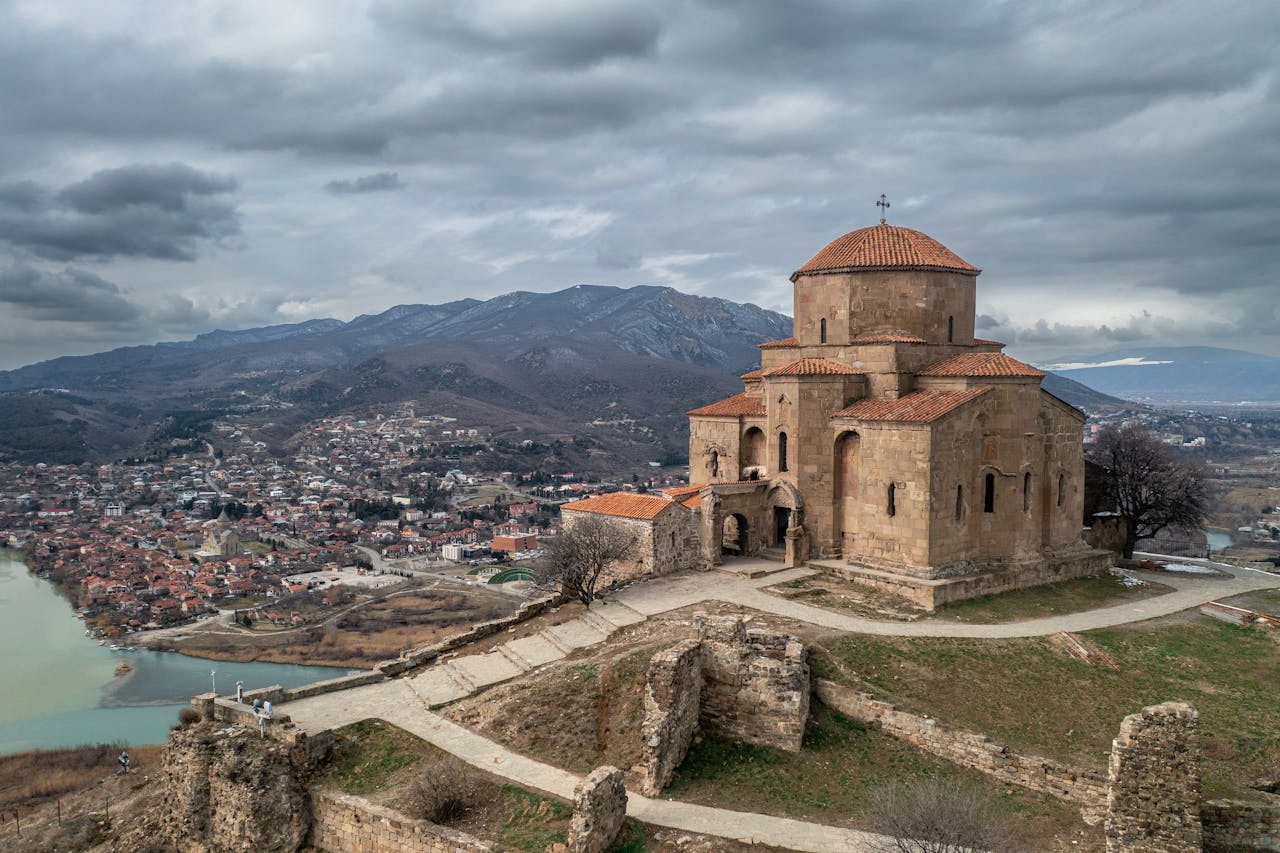 Jvari Monastery Georgia Panorama